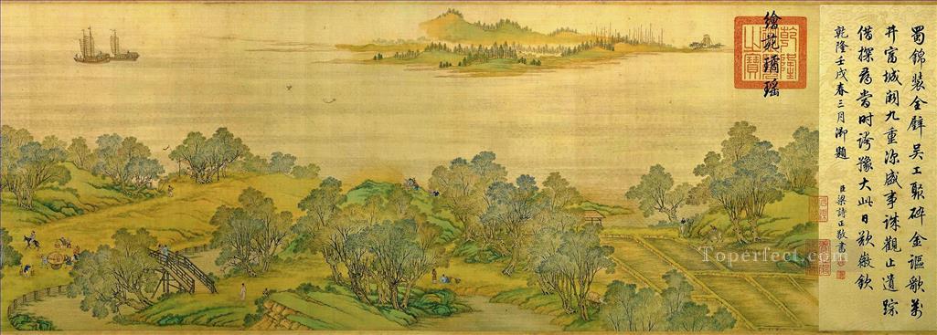 Zhang zeduan Qingming Riverside Seene parte 7 chino tradicional Pintura al óleo